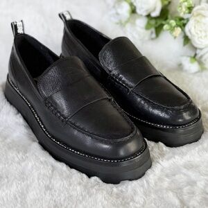 Karl Lagerfeld Black Leather Loafers